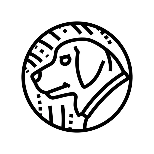 Perro chino horóscopo animal línea icono vector ilustración — Archivo Imágenes Vectoriales