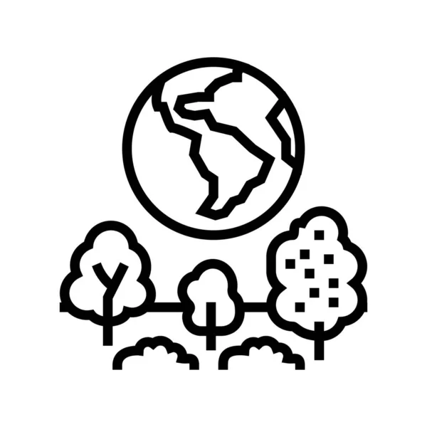 Tierra entorno línea icono vector ilustración — Vector de stock