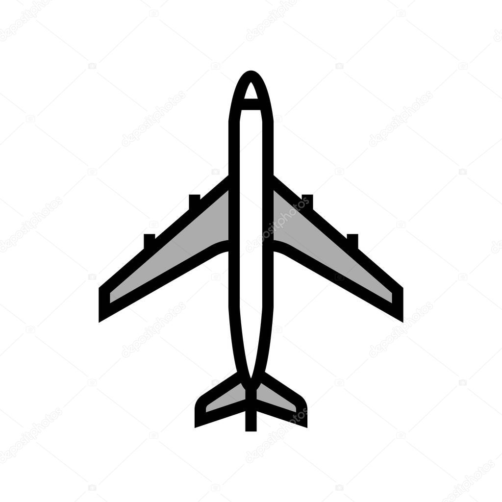 plane air transport color icon vector illustration