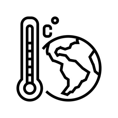 ısınma etkisi çizgi vektör illüstrasyonu