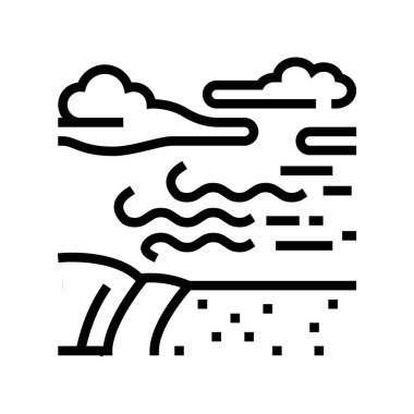 erozyon iklim çizgisi ikon vektör çizimi