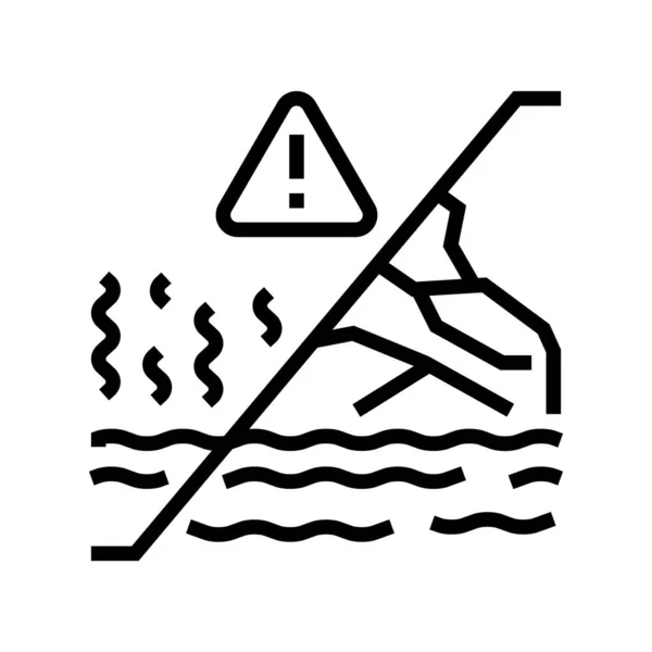 Gletscherschmelze Linie Symbol Vektor Illustration — Stockvektor