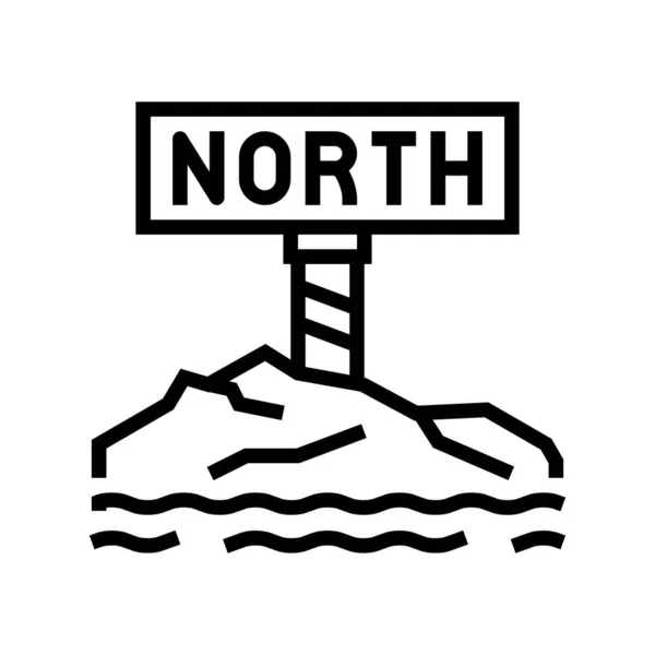 Polo norte línea icono vector ilustración — Vector de stock