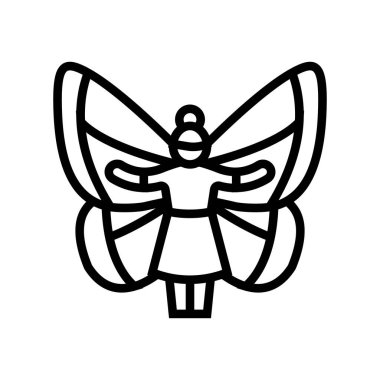 Peri sihirli çizgi ikonu vektör çizimi