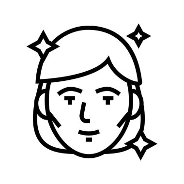 moda makyaj çizgisi ikonu vektör illüstrasyonu