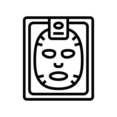 Yüz maskesi çizgi ikonu vektör illüstrasyonu
