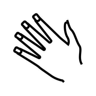 manikür stil çizgi vektör illüstrasyonu