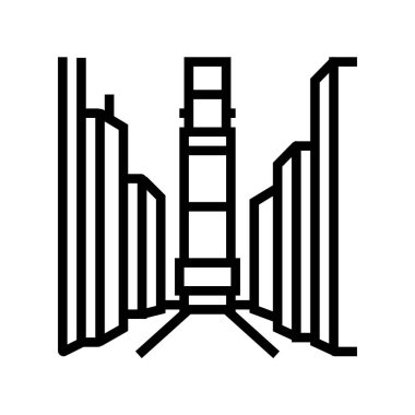 kare bulvar çizgisi ikon vektör çizimi