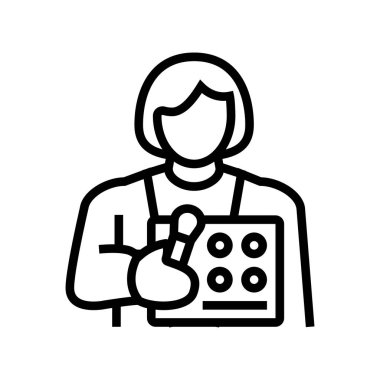 makyaj sanatçısı çizgi ikonu vektör illüstrasyonu