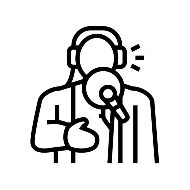 ses sanatçısı çizgisi ikon vektör çizimi