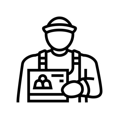 Şeker satıcısı çizgi ikon vektör illüstrasyonuName