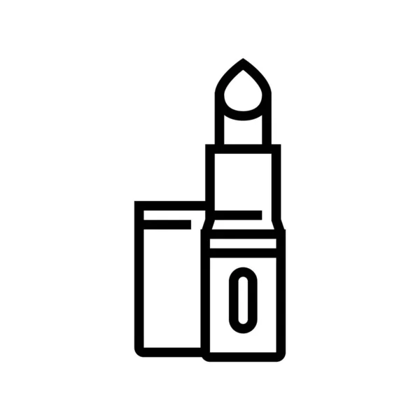 Lippenstift Kosmetologie Zubehör Linie Symbol Vektor Illustration — Stockvektor