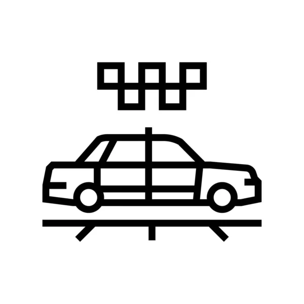 Ikona wektor taksówki linii ilustracja — Wektor stockowy