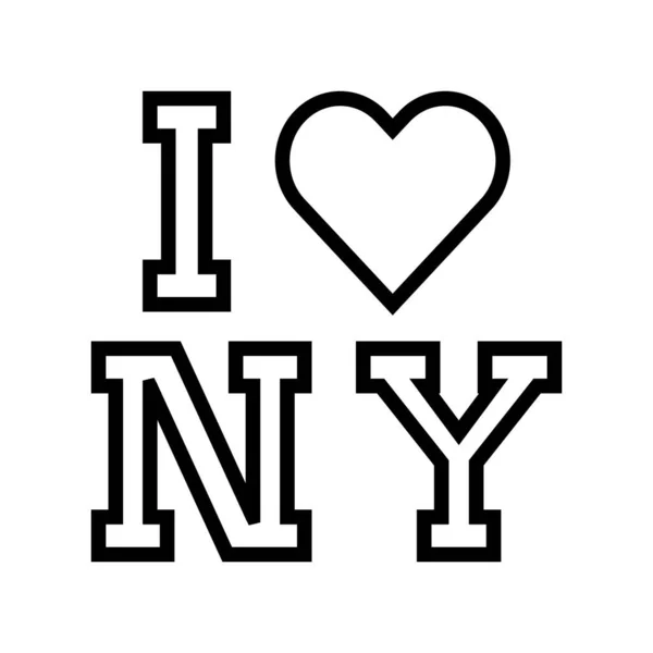 J'aime New York ligne icône vectorielle illustration — Image vectorielle