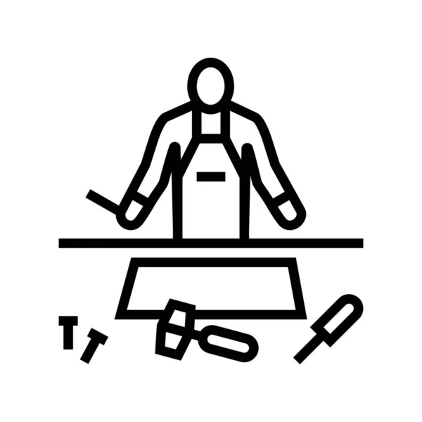 Crafter línea de negocio icono vector ilustración — Vector de stock