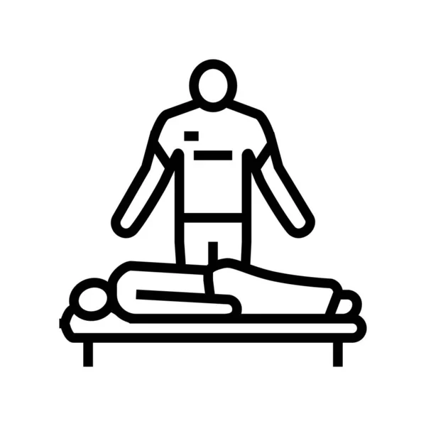Masaż terapeuta linia ikona wektor ilustracja — Wektor stockowy