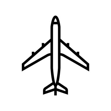 uçak hava taşımacılığı çizgisi ikon vektör çizimi