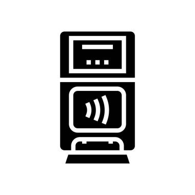 pos terminal temassız simge vektör illüstrasyonu