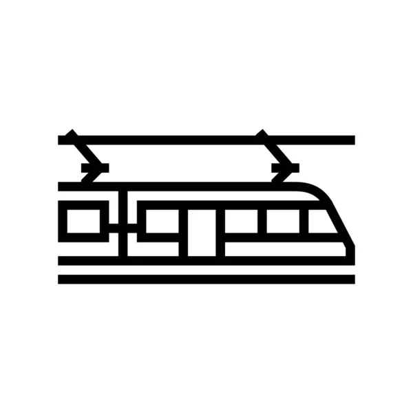 Tram transport line icon vector illustration — Stock Vector