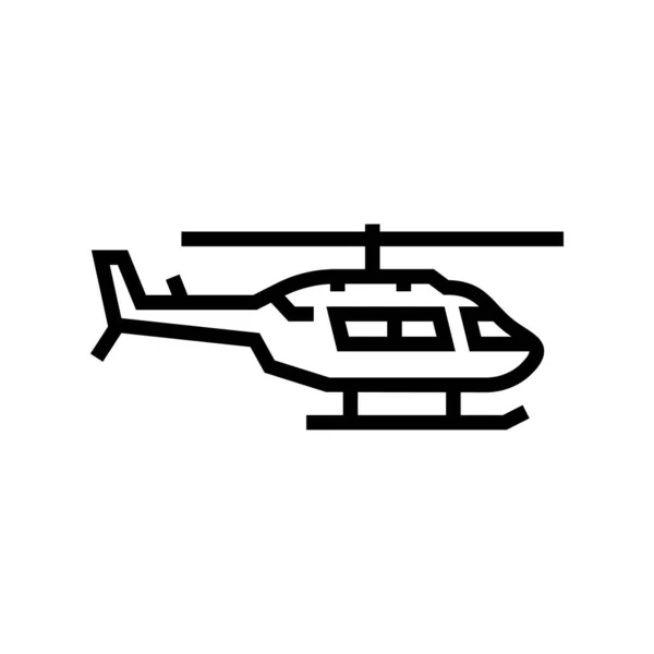 Helicóptero linha de transporte ícone vetor ilustração —  Vetores de Stock