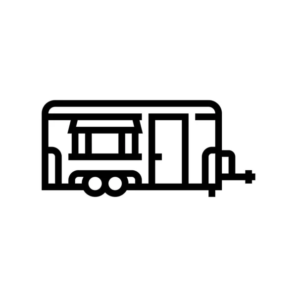 Remolque línea de transporte icono vector ilustración — Vector de stock