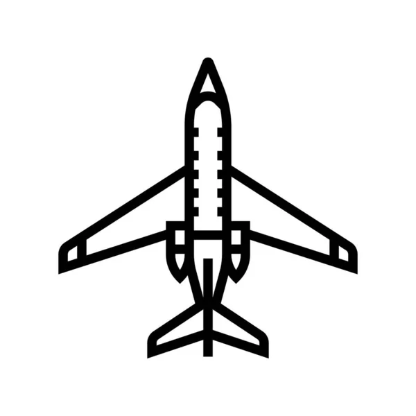 Jet flygplan linje ikon vektor illustration — Stock vektor