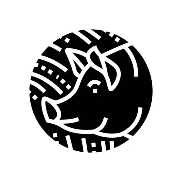 Cerdo chino horóscopo animal glifo icono vector ilustración — Vector de stock