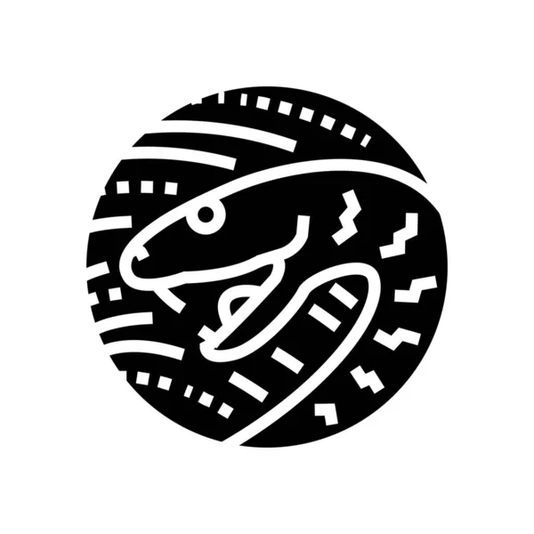 뱀 chinese horoscope animal glyph icon vector illustration — 스톡 벡터