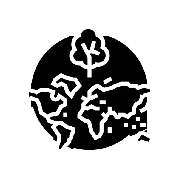 Carte de déforestation illustration vectorielle icône glyphe — Image vectorielle