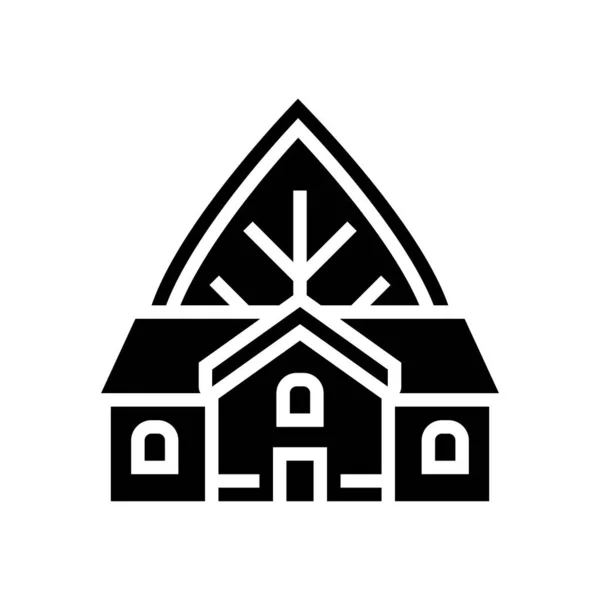 Gewächshaus Gebäude Glyphen Symbol Vektor Illustration — Stockvektor