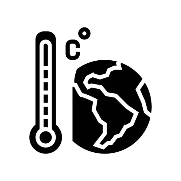 Απεικόνιση διανύσματος εικονιδίου glyph φαινόμενο θέρμανσης — Διανυσματικό Αρχείο
