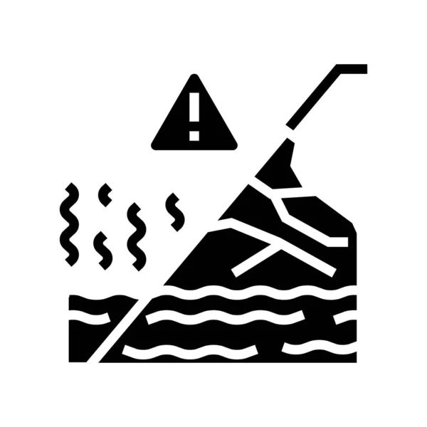 Ghețar topi pictograma glyph ilustrare vector — Vector de stoc