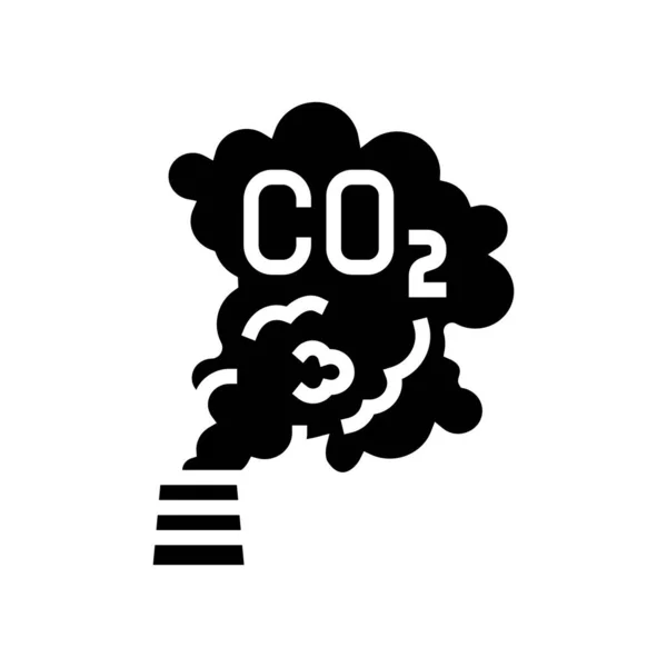 Ilustracja wektora ikony ditlenku węgla co2 glifu — Wektor stockowy