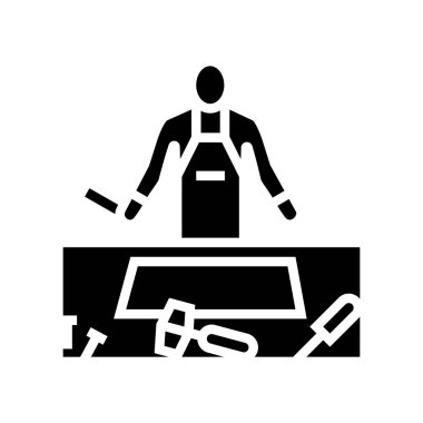 zanaatkar iş simgesi vektör illüstrasyonu