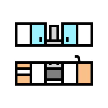 Mutfak mobilyası renk vektör illüstrasyonu