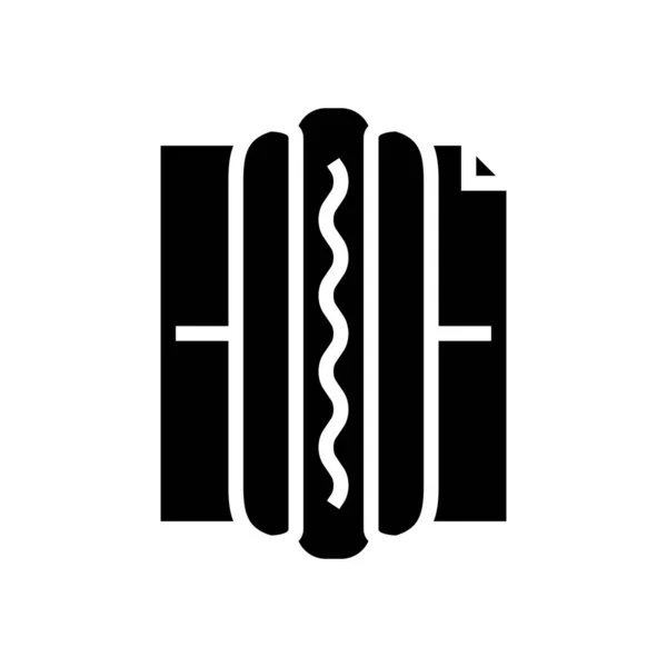 Hot dog δρόμο τροφίμων glyph εικόνα διάνυσμα εικονίδιο — Διανυσματικό Αρχείο