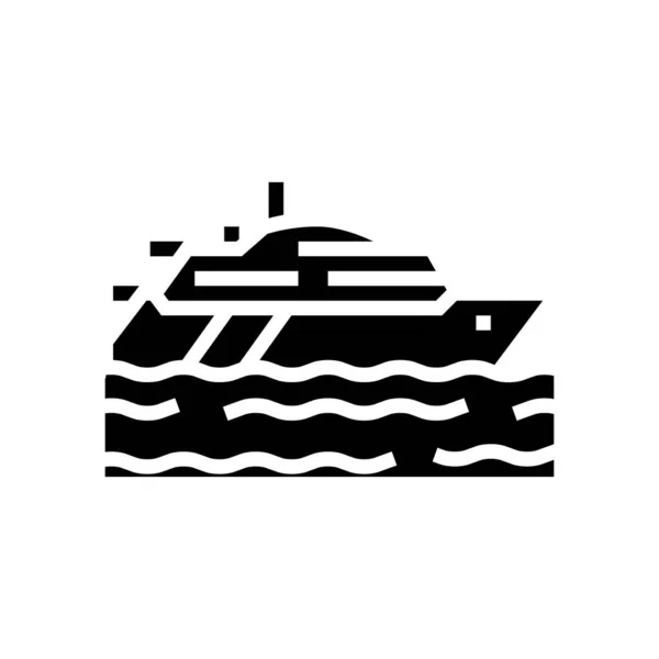 Trasporto yacht glyph icona vettoriale illustrazione — Vettoriale Stock