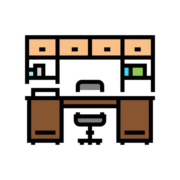 Muebles del gabinete icono de color vector ilustración — Vector de stock