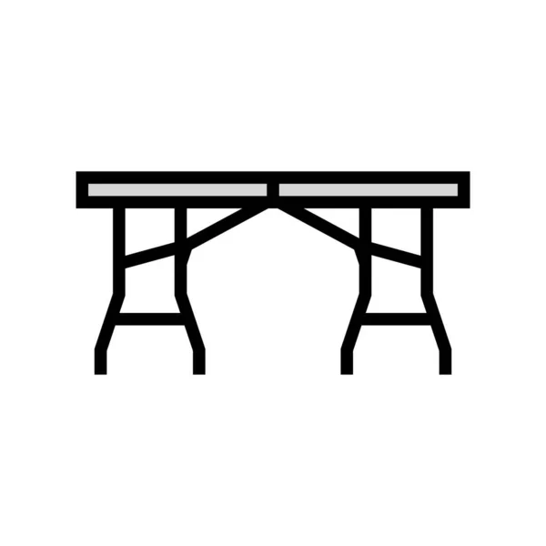 Illustrazione vettoriale dell'icona a colori del tavolo pieghevole — Vettoriale Stock