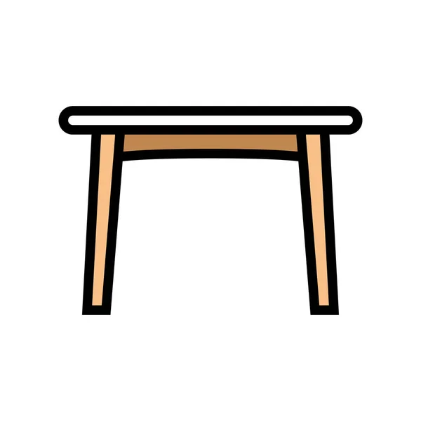 テーブルダイニングカラーアイコンベクトルイラスト — ストックベクタ