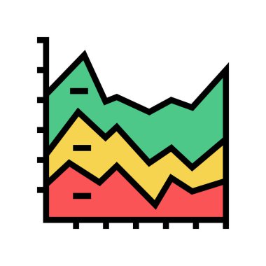 istiflenmiş alan çizelgesi renk vektör resimlemesi