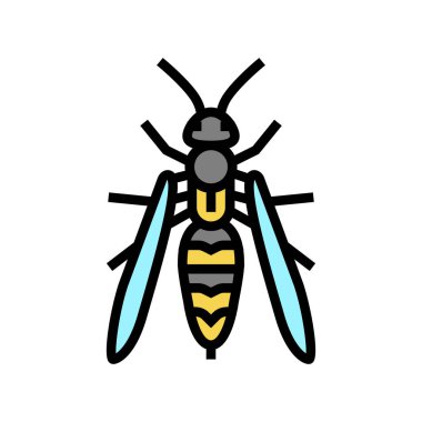 Yaban arısı böceği renk ikonu vektör illüstrasyonu