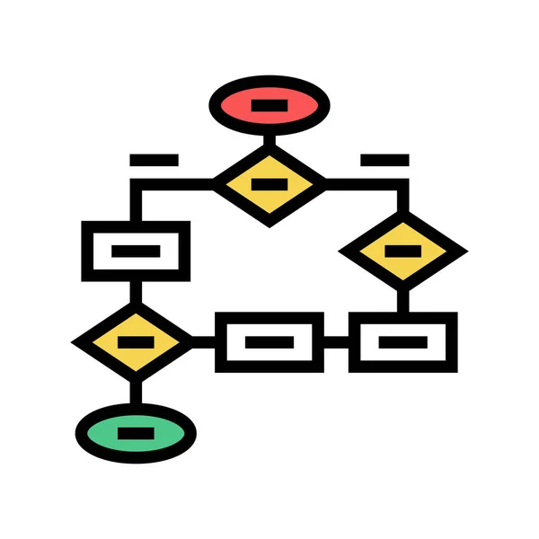 Flussdiagramm Farbe Symbol Vektor Illustration — Stockvektor
