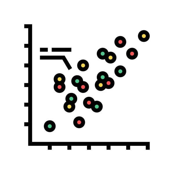 Diagramas de dispersão cor ícone vetor ilustração —  Vetores de Stock