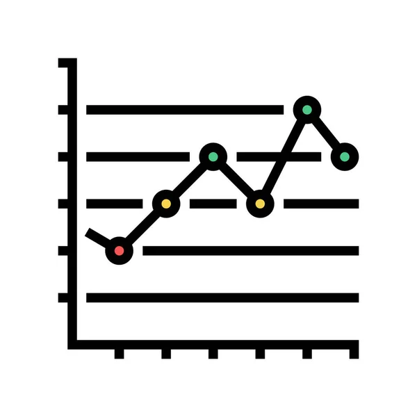 Liniendiagramm Farbe Symbol Vektor Illustration — Stockvektor