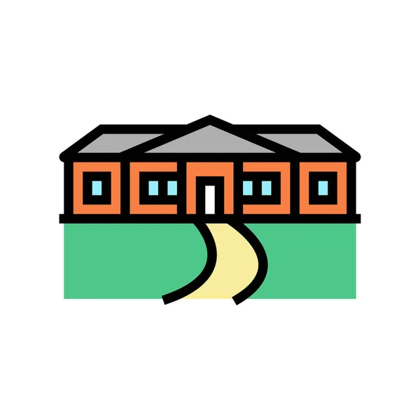Ranch house color icon vector illustration — Stock Vector
