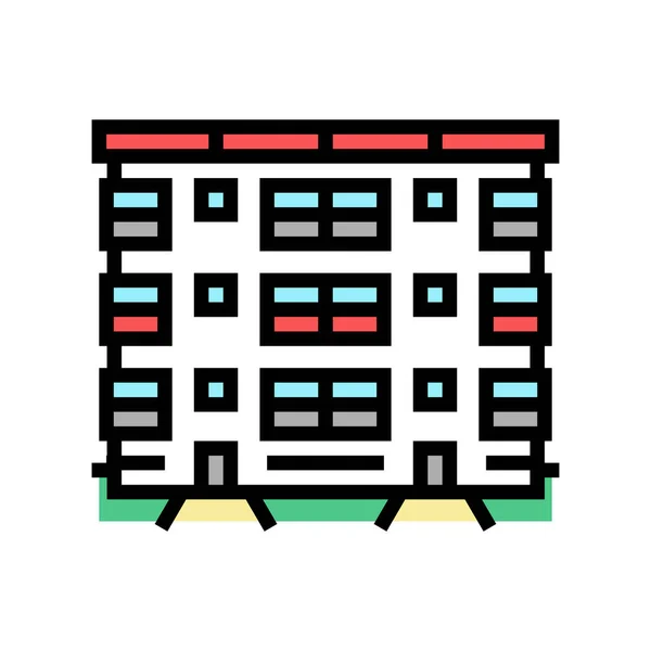 Co-op Haus Farbe Symbol Vektor Illustration — Stockvektor