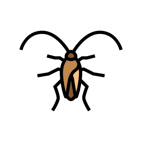 Illustration vectorielle d'icône de couleur d'insecte cafard — Image vectorielle