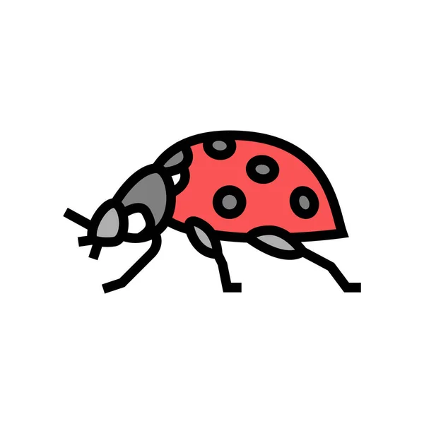 Lieveheersbeestje kleur pictogram vector illustratie — Stockvector