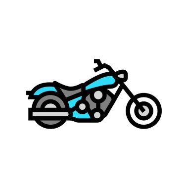 Chopper motosiklet renk ikonu vektör illüstrasyonu